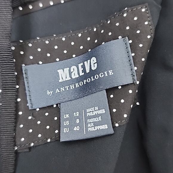 NEW Maeve Anthropologie Jonquil Black Floral Velvet Strapless Midi Dress - Picture 9 of 16